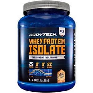 BodyTech Whey Protein Isolate Powder with 25 Grams of Protein per Serving, BCAA's Ideal for Post Workout for $35