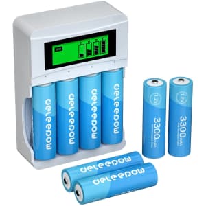 Deleepow 3,300mAh Battery Charger with 8 AA Batteries for $15 Deleepow 3,300mAh Battery Charger with 8 AA Batteries for $15
