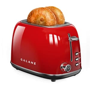 Galanz Retro 2-Slice Toaster Wide Slot 1.5" with 6 Browning Levels, Removable Crumb Tray, Small for $44