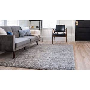 Unique Loom Solo Solid Shag Collection Modern Plush Cloud Gray Area Rug (2' 2 x 3' 0) for $20