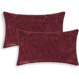 CaliTime 12" x 20" Chenille Throw Pillow Cover 2-Pack for $15 CaliTime 12" x 20" Chenille Throw Pillow Cover 2-Pack for $15