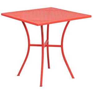 Flash Furniture Commercial Grade 28" Square Coral Indoor-Outdoor Steel Patio Table for $81