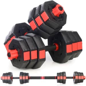 Partrisee Adjustable Dumbbell and Barbell Set for $60 Partrisee Adjustable Dumbbell and Barbell Set for $60