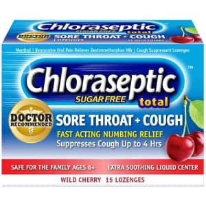 Chloraseptic Total Sore Throat + Cough Lozenges 15-Count Box for $2