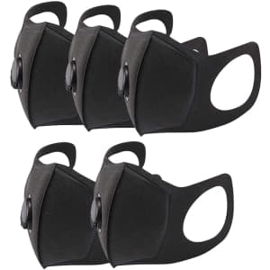 Docona Reusable Face Mask with Valve 5-Pack for $7 Docona Reusable Face Mask with Valve 5-Pack for $7