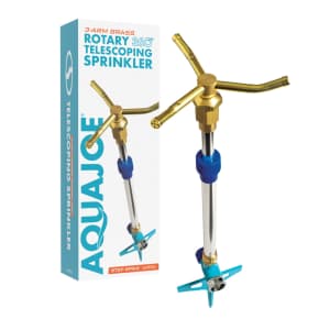 Aqua Joe 3-Arm Brass Rotary 360-Degree Telescoping Sprinkler for $11