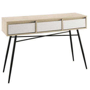 Saracina Home Mid-Century Modern Fluted 3 Drawer Entry Table for $99