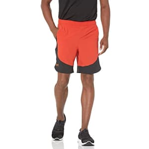 Under Armour Men's HIIT Woven Colorblock Shorts, Radiant Red (839)/Phoenix Fire, Small for $23