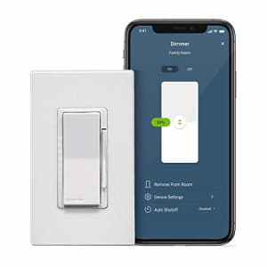 Leviton D26HD-1BW Decora Smart Wi-Fi, No Hub Required (2nd Gen) 600W Dimmer Switch, 1-PACK, White for $42