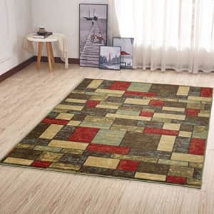 Ottomanson OTH2309-3X5 Ottohome Boxes Rug, 3'3" x 5', Multicolor for $23 Ottomanson OTH2309-3X5 Ottohome Boxes Rug, 3'3" x 5', Multicolor for $23