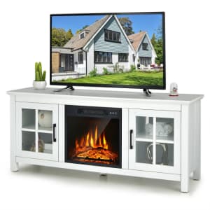 Costway 58" Electric Fireplace TV Stand for $252