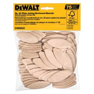 DEWALT Joiner Biscuits, No. 20 Size, 75-Piece (DW6820) for $13 DEWALT Joiner Biscuits, No. 20 Size, 75-Piece (DW6820) for $13