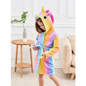 Doctor Unicorn Girls' Rainbow Hooded Unicorn Robe for $15 Doctor Unicorn Girls' Rainbow Hooded Unicorn Robe for $15