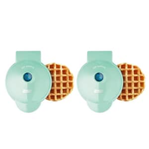 DASH DMW002AQ Mini Waffle Maker (2 Pack) for Individual Waffles Hash Browns, Keto Chaffles with for $19