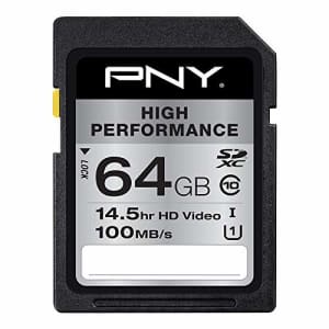 PNY 64GB High Performance Class 10 U1 SDXC Flash Memory Card for $13