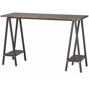 Kings Brand Furniture Home & Office Desk/Table with Side Shelves, Gray for $82