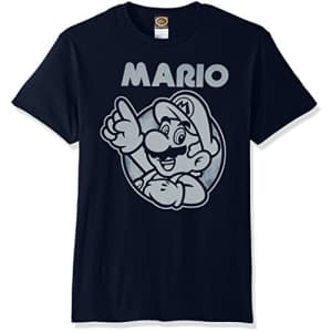 Nintendo Men's So Mario T-Shirt, Navy, Small for $25