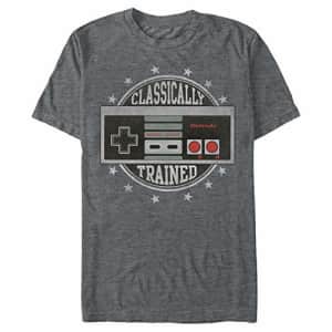 Nintendo Men's NES Controller Classically Trained T-Shirt, Char HTR, XXXXX-Large for $20