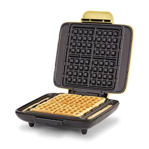 Dash DNMWM455PY Deluxe No-Drip Belgian Iron 1200W Maker Machine For Waffles, Hash Browns, or Any for $50