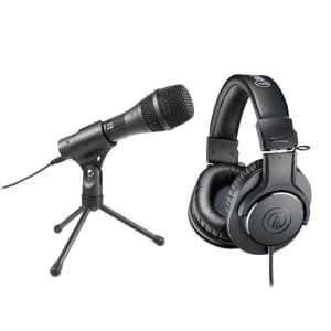 Audio-Technica AT2005USB Microphone with ATH-M20X Headphones for $50
