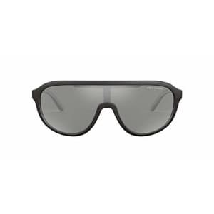 A|X Armani Exchange Men's AX4099S Pillow Sunglasses, Black/Grey Silver Mirrored, 31 mm for $81