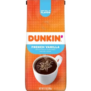 Dunkin Donuts Dunkin' French Vanilla Flavored 12-oz. Ground Coffee for $3.41 via Sub & Save Dunkin Donuts Dunkin' French Vanilla Flavored 12-oz. Ground Coffee for $3.41 via Sub & Save
