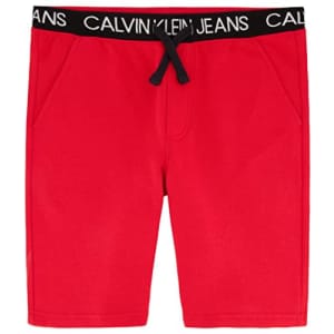 Calvin Klein Boys' Big Logo Waistband Sweat Short, WB Racing Red 22, 14-16 for $13