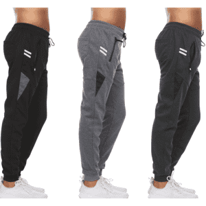 Men's Moisture-Wicking Jogger Pants w/ Zip Pockets 3-Pack (S only) for $34 Men's Moisture-Wicking Jogger Pants w/ Zip Pockets 3-Pack (S only) for $34