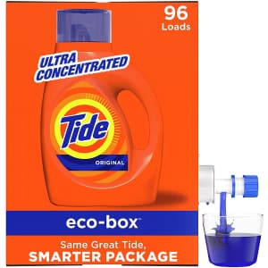 Tide 105-oz. Eco-Box Concentrated Liquid Laundry Detergent for $17 via Sub & Save Tide 105-oz. Eco-Box Concentrated Liquid Laundry Detergent for $17 via Sub & Save