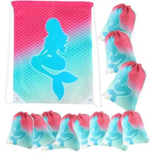 Dervea Mermaid Party Favors Drawstring Bags 12-Pack for $23