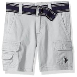 U.S. Polo Assn. Boys' Little Short, Belted Cotton Stretch Twill Light Grey, 7 for $13 U.S. Polo Assn. Boys' Little Short, Belted Cotton Stretch Twill Light Grey, 7 for $13