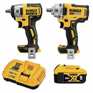 DEWALT 20V MAX* XR Impact Wrench, Cordless Kit, 1/2-Inch Mid-Range and 3/8-Inch Compact, 2-Tool for $398