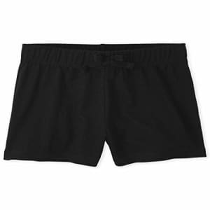 The Children's Place Girls' Basic Shorts, Black, S (5/6) for $6