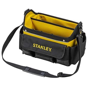 STANLEY 600 Denier Open Mouth Tote Tool Bag, Heavy Duty Steel Handle, Multi-Pockets Storage for for $29