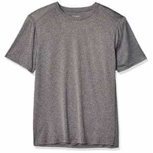 Jockey Men's Active Moisture Wicking Short Sleeve T-Shirt, Black HEATHER-00602, Medium for $14