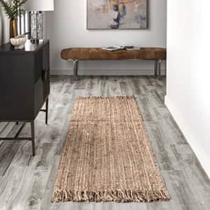 nuLOOM Hand Woven Chunky Natural Jute Farmhouse Runner Rug, 2' 6" x 14', Natural for $83