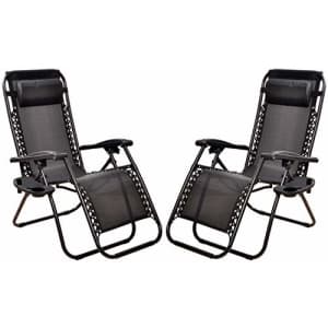 BalanceFrom Adjustable Zero Gravity Lounge Chair Recliners for Patio, Black for $100 BalanceFrom Adjustable Zero Gravity Lounge Chair Recliners for Patio, Black for $100