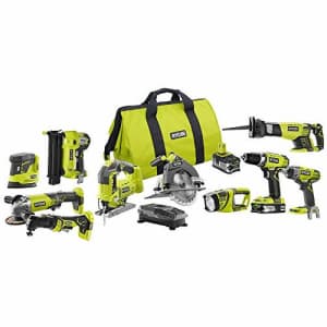 Ryobi 18-Volt ONE+ Lithium-Ion Cordless (10-Tool) Combo Kit with (1) 4.0 Ah Battery and (1) 1.5 Ah for $999 Ryobi 18-Volt ONE+ Lithium-Ion Cordless (10-Tool) Combo Kit with (1) 4.0 Ah Battery and (1) 1.5 Ah for $999