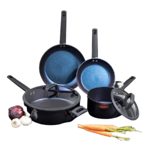 Brooklyn Steel Co. Galaxy 8-Piece Nonstick Cookware Set for $59 Brooklyn Steel Co. Galaxy 8-Piece Nonstick Cookware Set for $59