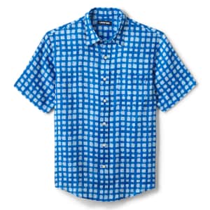 Lands' End Men's Traditional Fit Short Sleeve Linen Shirt for $9 Lands' End Men's Traditional Fit Short Sleeve Linen Shirt for $9