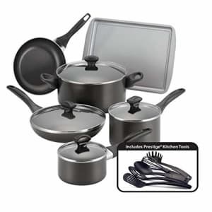 Farberware Dishwasher Safe Nonstick Cookware Pots and Pans Set, 15 Piece, Black for $120