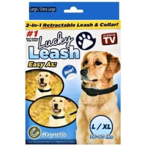 Lucky Leash 2-in-1 Retractable Leash & Collar for $4 Lucky Leash 2-in-1 Retractable Leash & Collar for $4