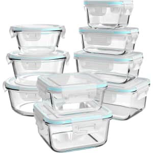 Glass Food Storage Container 18-Piece Set for $28