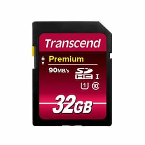 Transcend 32GB SDHC Class 10 UHS-1 Flash Memory Card Up to 60MB/s (TS32GSDU1) for $10