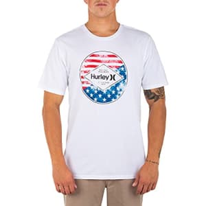 Hurley Men's Everyday Washed Independence Short Sleeve T-Shirt, White, X-Large for $26