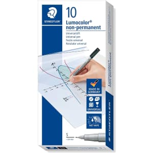 Staedtler Lumocolor Non-Permanent Super-Fine Marker 10-Pack for $9 Staedtler Lumocolor Non-Permanent Super-Fine Marker 10-Pack for $9