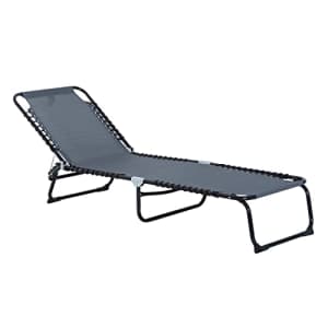Outsunny Folding Chaise Lounge Chair Reclining Garden Sun Lounger with 3-Position Adjustable for $70