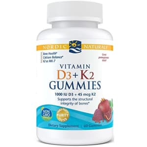 Nordic Naturals Vitamin D3 Plus K2 Gummies - Vitamin D3 from Natural Cholecalciferol for Optimal for $21