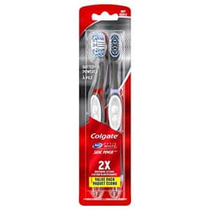 Colgate, 360 Optic White Sonic Battery Powered Vibrating Toothbrush Soft, 2 Count for $9