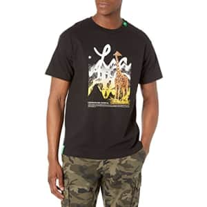 LRG Men's Lifted Research Group Graphic Design T-Shirt, Black/Giraffe, Large for $17